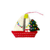 Sailboat with Tree Felt Ornament 