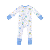 Easter Bunnies Zipper Romper - Blue