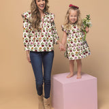 Multi-Floral Ruffle Dress