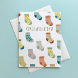 Baby Socks Congratulations Card