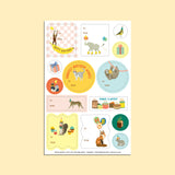 Birthday Critters Gift Tag Sticker Sheet Set
