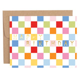 Checkered Happy Birthday Greeting Card