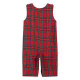 Christmas Plaid Smocked Overalls