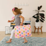 Pink Hearts Plush Nap Mat