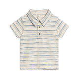 Ben Short Sleeve Polo - Wave Stripe + Rain