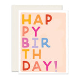 Color Block Letters Birthday Card