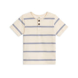 Reef Short Sleeve Henley - Sole Stripe + Marino