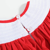 Christmas Bows Smocked Bishop Dress