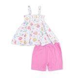 Sunny Coral Reef Fish Smocked Top + Bike Short
