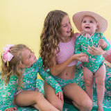 Long Sleeve One Piece Swimsuit - Coconut Cabana