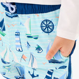 Performance Hybrid Dolphin Swim Trunks -  Blue Sweet Sails