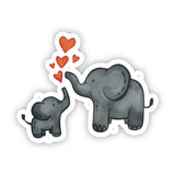 Cute Elephant Mom & Baby Sticker