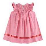 Pink Heart Smocked Bishop Dress