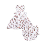 Cowgirl Boots Ruffle Smocked Top Set
