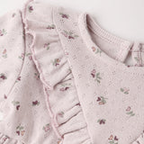 Long Sleeve Ruffle V Dress - Heart Ditsy