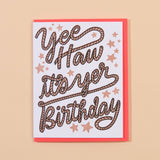 Yee Haw Rope Birthday Letterpress Greeting Card