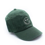 Smiley Face Baseball Hat - Hunter Green