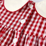 Christmas Tree Embroidered Plaid Dress