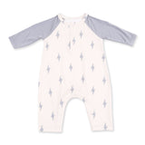 Lightning Bolt Long Sleeve Raglan Henley Romper