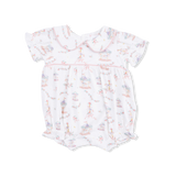 Carousel With Bows Puff Sleeve Babydoll Bubble