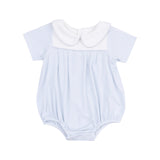 Stripe Blue Classic Box Pleat Bubble Suit