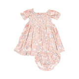 Folk Paisley Puff Sleeve Smocked Dress + Bloomers