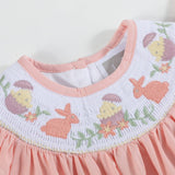 Light Pink Easter Smocked Flutter Romper