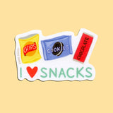 I Love Snacks Sticker