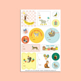 Birthday Critters Gift Tag Sticker Sheet Set