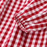 Christmas Tree Embroidered Plaid Dress