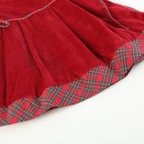 Red Velvet + Christmas Plaid Bow Dress