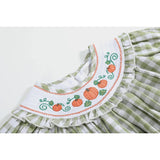 Gingham Pumpkin Smocked Bishop Dress