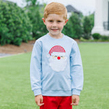 Santa French Terry Pullover - Light Blue