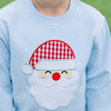 Santa French Terry Pullover - Light Blue