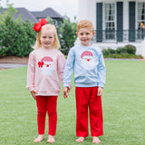 Santa French Terry Pullover - Light Blue