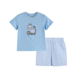Blue Easter Train T-Shirt and Seersucker Shorts Set *FINAL SALE*