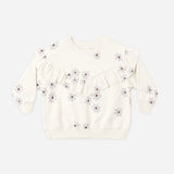 Ruffle Fleece Sweatshirt - Blue Daisy