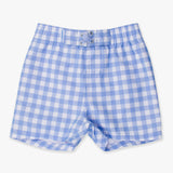 Gingham Swim Trunks - Periwinkle Blue