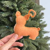 Corgi Dog Embroidered Wool Ornament 