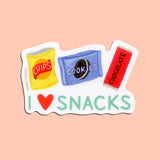 I Love Snacks Sticker