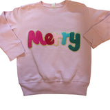 Merry Pink Chenille Sweathshirt