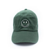 Smiley Face Baseball Hat - Hunter Green