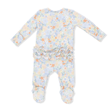 Georgia Floral Ruffle Back Zipper Footie