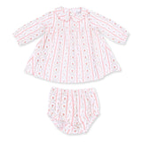 Marnie Rosebud Stripe Petal Collar Dress