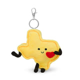 Texas Heart Plush Bag Charm Keychain