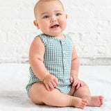 Wren Seersucker Bubble Romper - Laguna Gingham