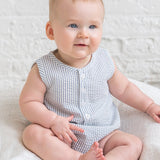Wren Seersucker Bubble Romper - Shore Stripe