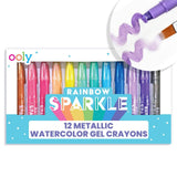 Rainbow Sparkle Watercolor Gel Crayons Set