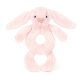 Bashful Bunny Ring Rattle - Baby Pink