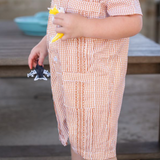 Gameday Guayabera Short Sleeve Romper - Burnt Orange